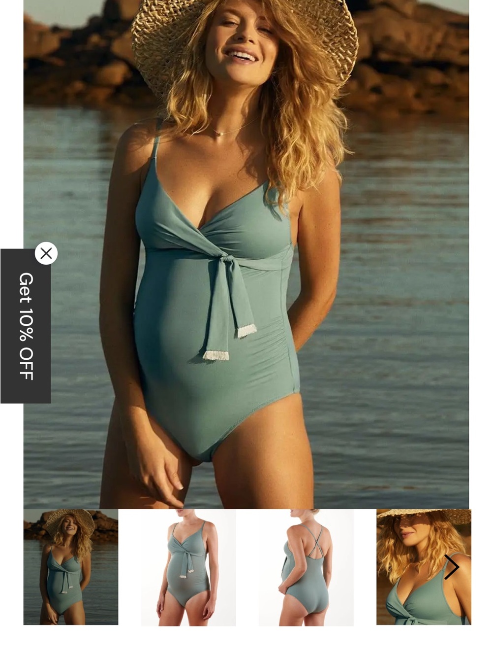 Cache Coeur Sage Green One-Piece Maternity Swimsuit